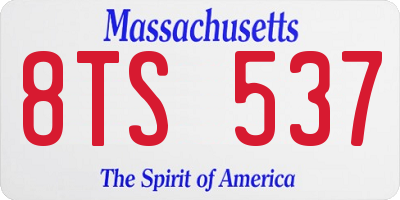 MA license plate 8TS537