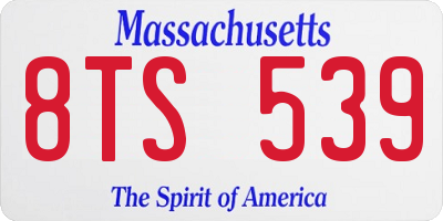 MA license plate 8TS539