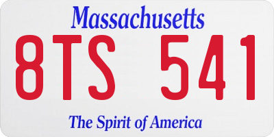 MA license plate 8TS541