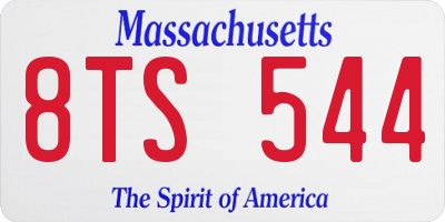 MA license plate 8TS544
