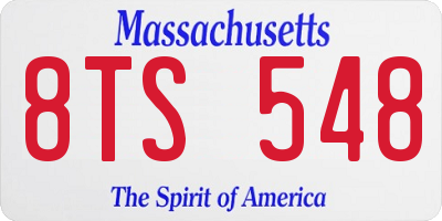 MA license plate 8TS548