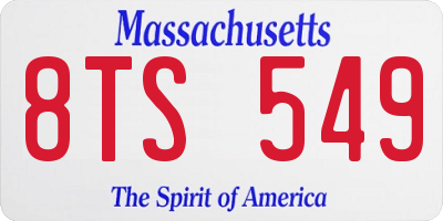 MA license plate 8TS549