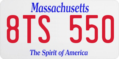 MA license plate 8TS550