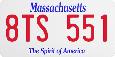 MA license plate 8TS551