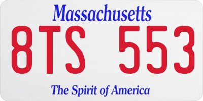 MA license plate 8TS553