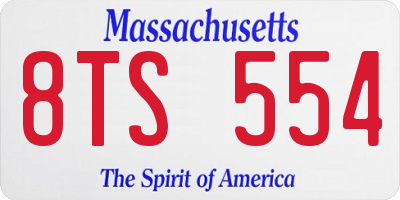 MA license plate 8TS554