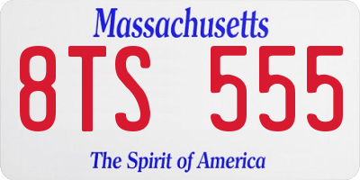 MA license plate 8TS555