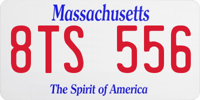 MA license plate 8TS556