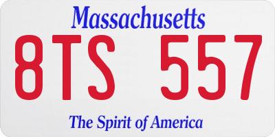 MA license plate 8TS557