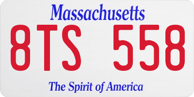 MA license plate 8TS558