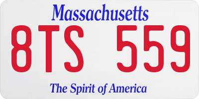 MA license plate 8TS559
