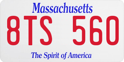 MA license plate 8TS560