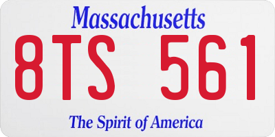 MA license plate 8TS561