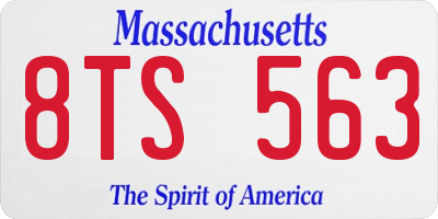 MA license plate 8TS563