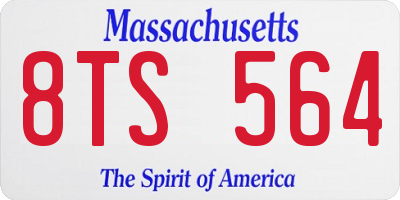 MA license plate 8TS564