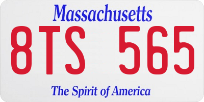 MA license plate 8TS565