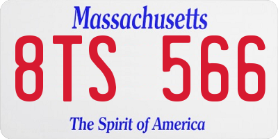 MA license plate 8TS566