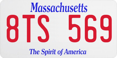 MA license plate 8TS569