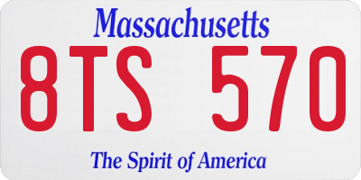 MA license plate 8TS570