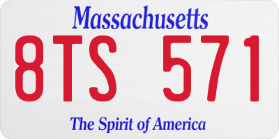 MA license plate 8TS571