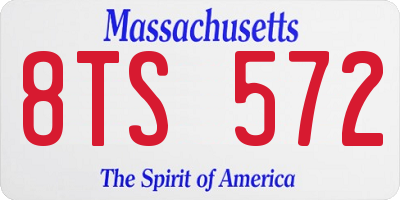 MA license plate 8TS572