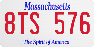 MA license plate 8TS576