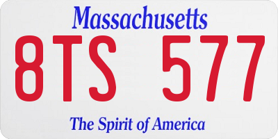 MA license plate 8TS577