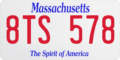 MA license plate 8TS578