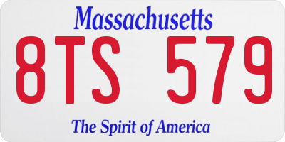 MA license plate 8TS579