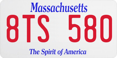 MA license plate 8TS580