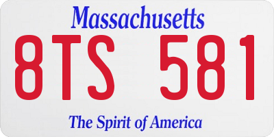 MA license plate 8TS581