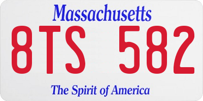 MA license plate 8TS582