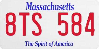 MA license plate 8TS584