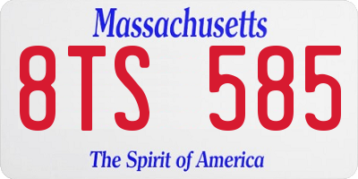MA license plate 8TS585