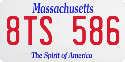 MA license plate 8TS586