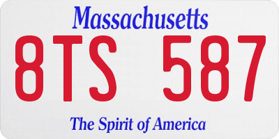 MA license plate 8TS587