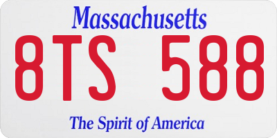 MA license plate 8TS588