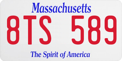 MA license plate 8TS589