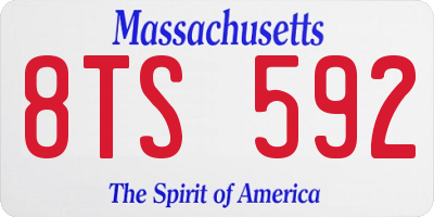 MA license plate 8TS592