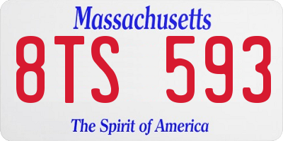 MA license plate 8TS593