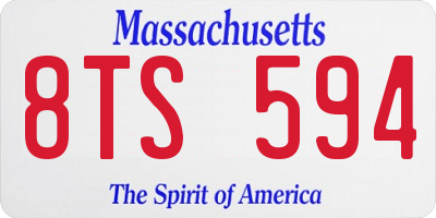 MA license plate 8TS594