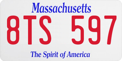 MA license plate 8TS597