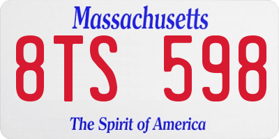 MA license plate 8TS598