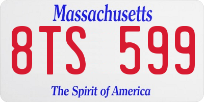 MA license plate 8TS599