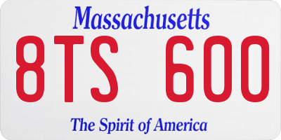 MA license plate 8TS600