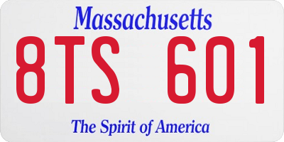 MA license plate 8TS601