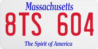 MA license plate 8TS604