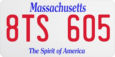 MA license plate 8TS605