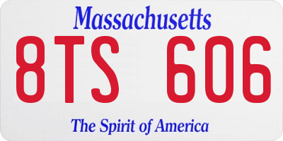 MA license plate 8TS606