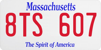 MA license plate 8TS607